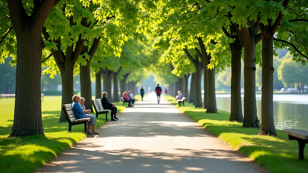 Rīgas kanāla pastaiga, soliņi, sēdošie cilvēki, ūdens, saule, vasaras diena