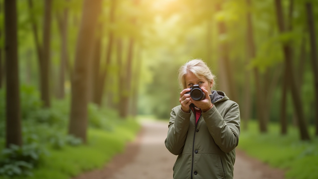 Seniore fotografē putnus Gaujas parkā